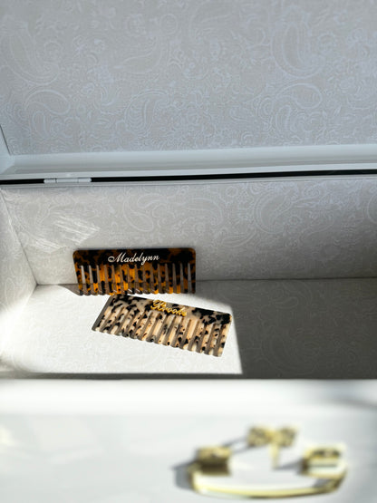Personalized Tortoise Shell Comb Hair Accessory