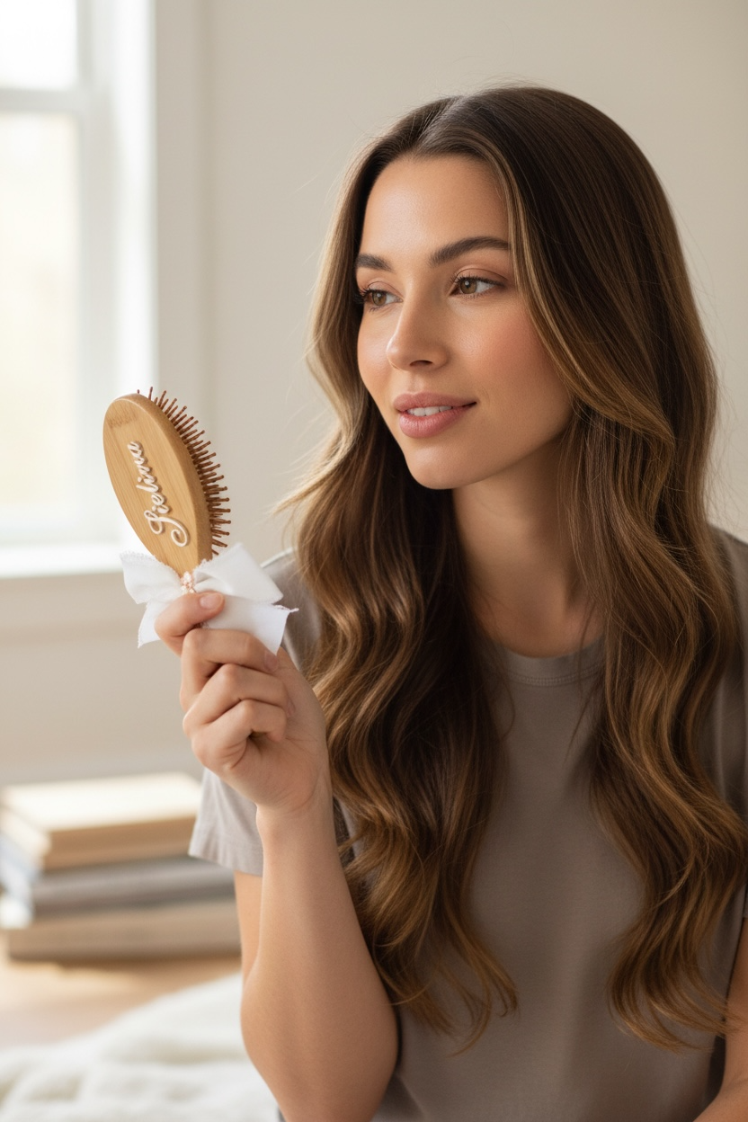 Personalized Hairbrush with Name & Charm