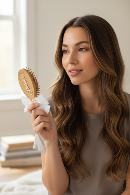 Personalized Hairbrush with Name & Charm