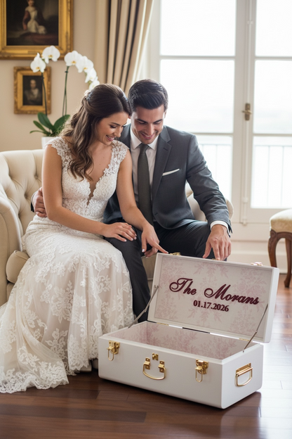 Bride Personalized Keepsake Trunk with Name Wedding Gift