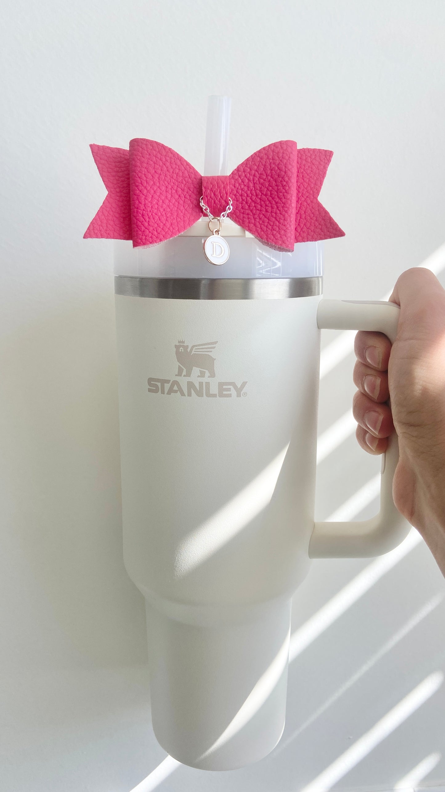 Hot Pink Tumbler Straw Bow