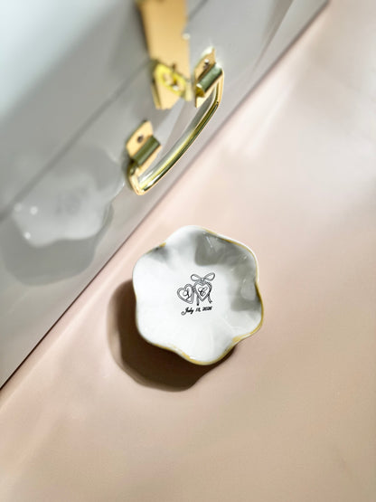 Bride ring dish personalized jewelry holder for engagement gift wedding day keepsake gift to bride from mom best friend engagement party gift bridal shower present engraved ring dish for bride to be elegant jewelry holder for wedding morning bride accessory tray custom name ring dish wedding keepsake jewelry storage gift engagement ring holder newly engaged woman unique wedding gift idea bride proposal gift from maid of honor timeless engagement ring tray for bride to be wedding box ring dish