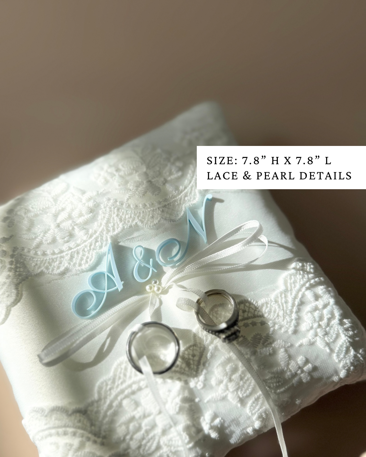 Custom personalized ring bearer pillow wedding band holder lace pearl ring cushion elegant wedding keepsake pillow for ring bearer to carry down the aisle unique wedding ceremony accessory custom wedding ring holder pillow personalized bride groom gift romantic lace ring pillow elegant pearl wedding ring cushion luxury white wedding decor personalized ceremony ring bearer accessory timeless wedding ring holder keepsake pillow for bride and groom wedding day memory gift Ring bearer pillow custom