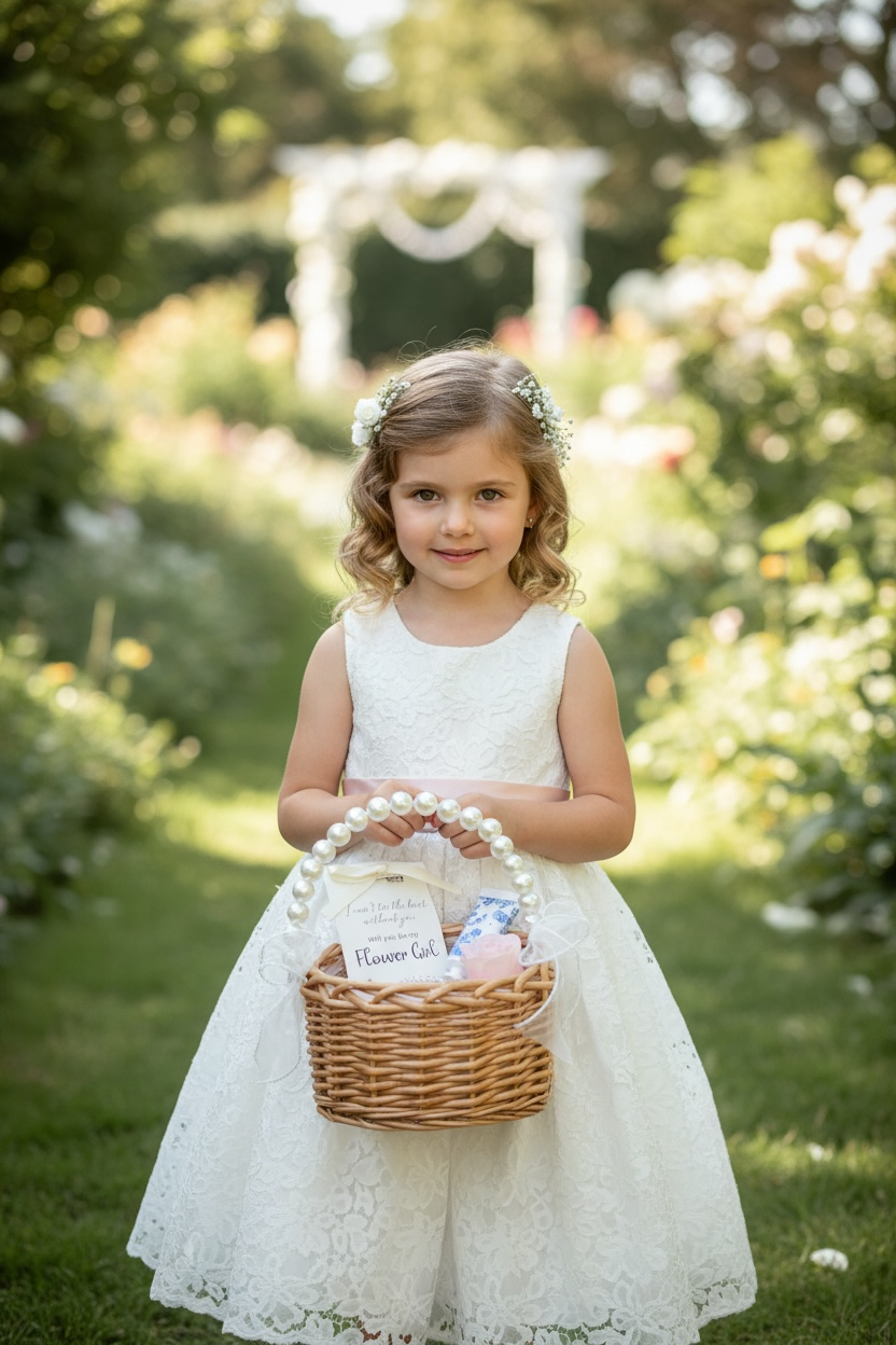 Flower Girl Proposal Gift Idea Will You Be My Flower Girl Pearl Basket