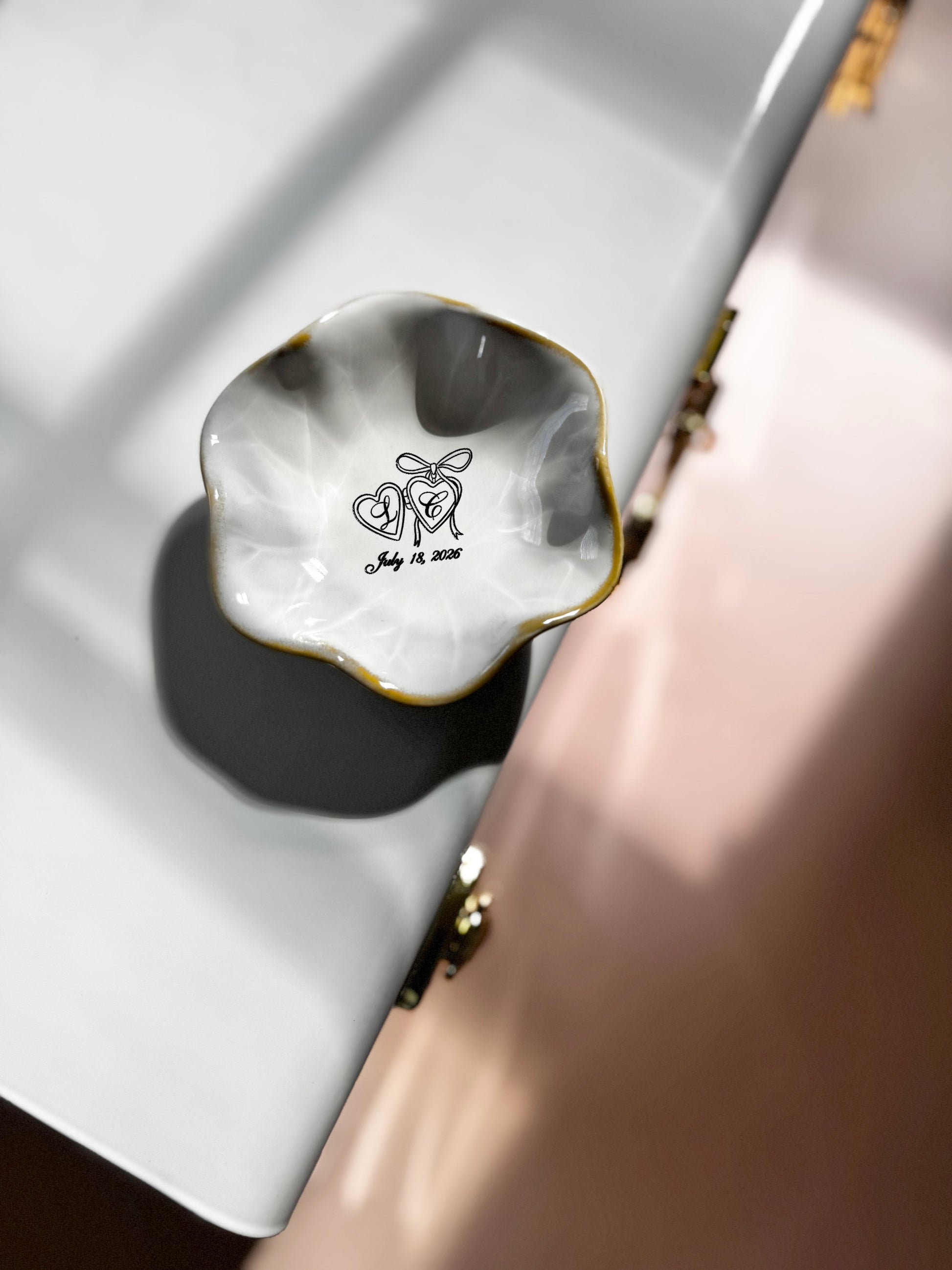 Bride ring dish personalized jewelry holder for engagement gift wedding day keepsake gift to bride from mom best friend engagement party gift bridal shower present engraved ring dish for bride to be elegant jewelry holder for wedding morning bride accessory tray custom name ring dish wedding keepsake jewelry storage gift engagement ring holder newly engaged woman unique wedding gift idea bride proposal gift from maid of honor timeless engagement ring tray for bride to be wedding box ring dish