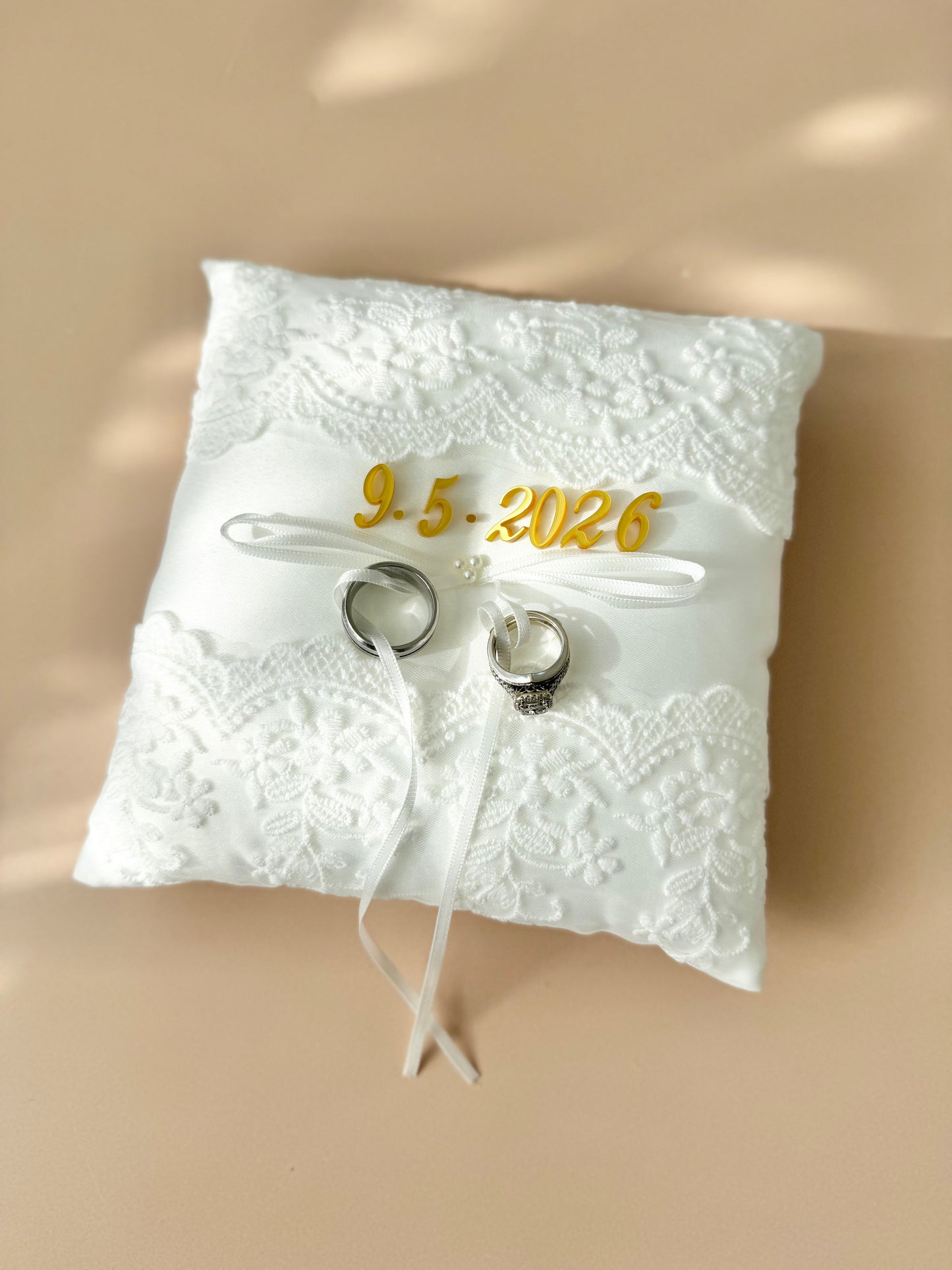 Custom personalized ring bearer pillow wedding band holder lace pearl ring cushion elegant wedding keepsake pillow for ring bearer to carry down the aisle unique wedding ceremony accessory custom wedding ring holder pillow personalized bride groom gift romantic lace ring pillow elegant pearl wedding ring cushion luxury white wedding decor personalized ceremony ring bearer accessory timeless wedding ring holder keepsake pillow for bride and groom wedding day memory gift Ring bearer pillow custom