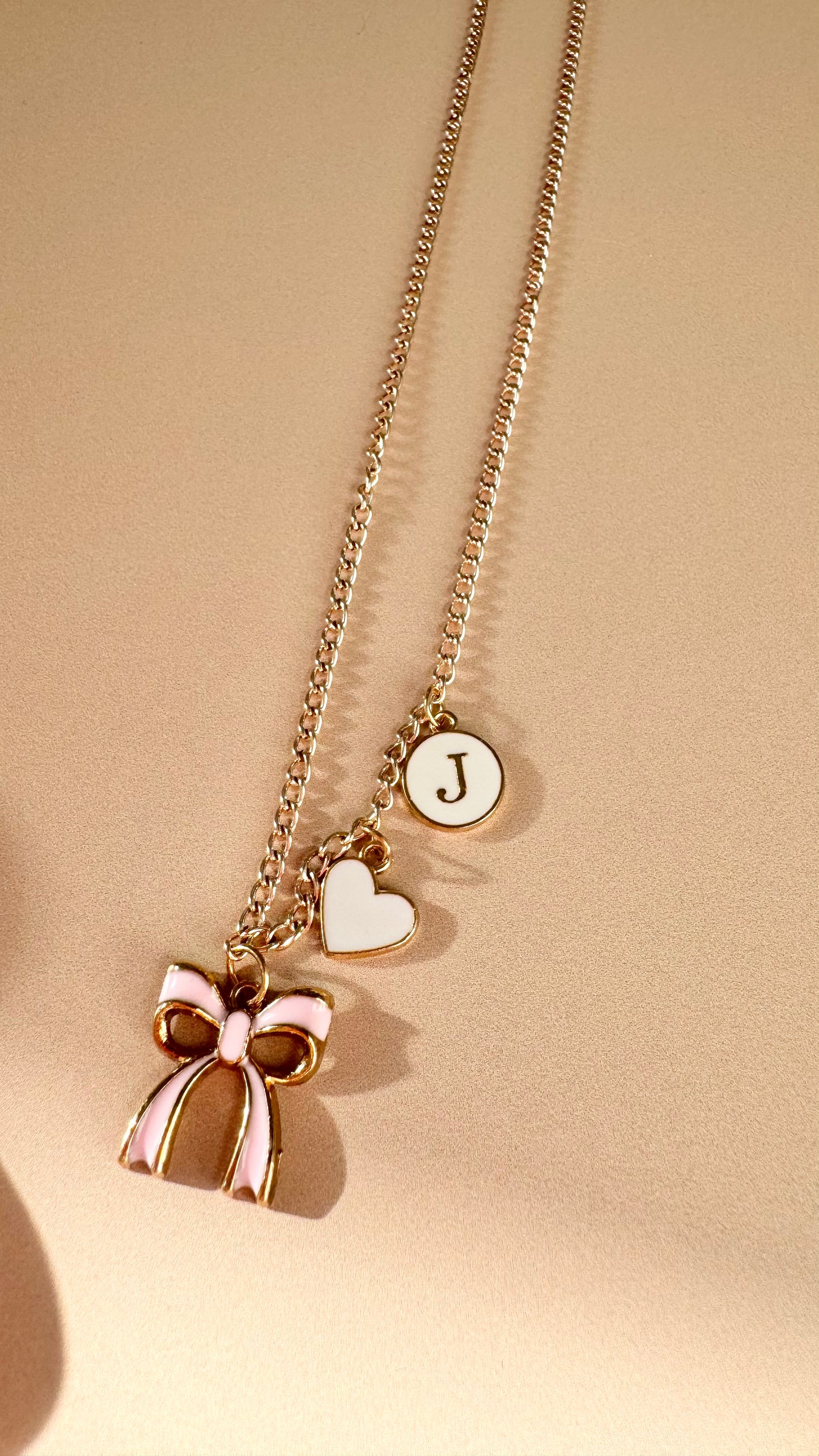 Coquette Bow Monogram Necklace