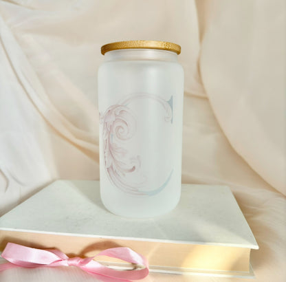 Elegant 16oz Monogram Glass Cup