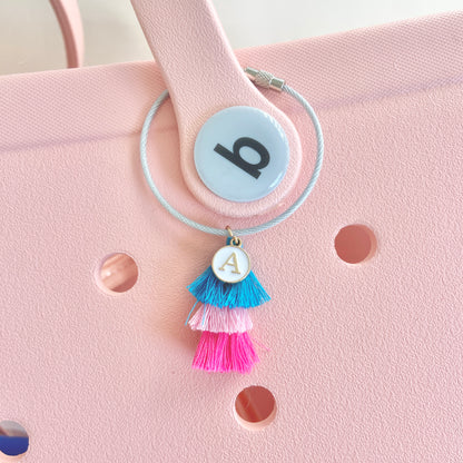 Initial Tassel Bogg Bag Charm