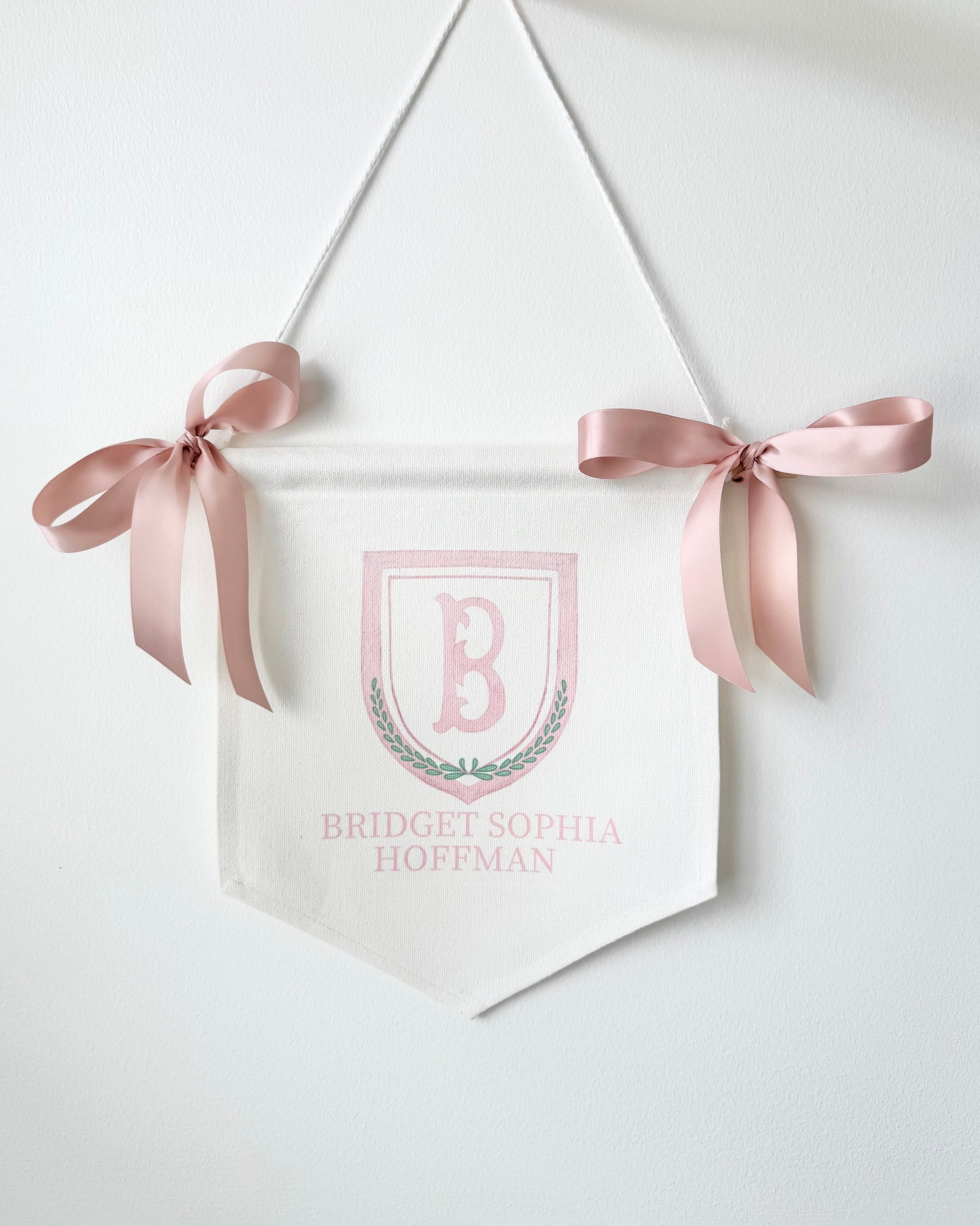 baby announcement banner girl baptism party decor for toddler first birthday pink banner canvas with name personalized bassinet sign monogram crest flag elegant nursery wall hanging custom baby shower decoration keepsake for newborn photo backdrop baptism reception decor toddler birthday banner personalized girl birthday banner baptism day celebration pink and white christening decoration custom monogrammed flag unique baby gift idea personalized banner for girls first birthday party decor pink