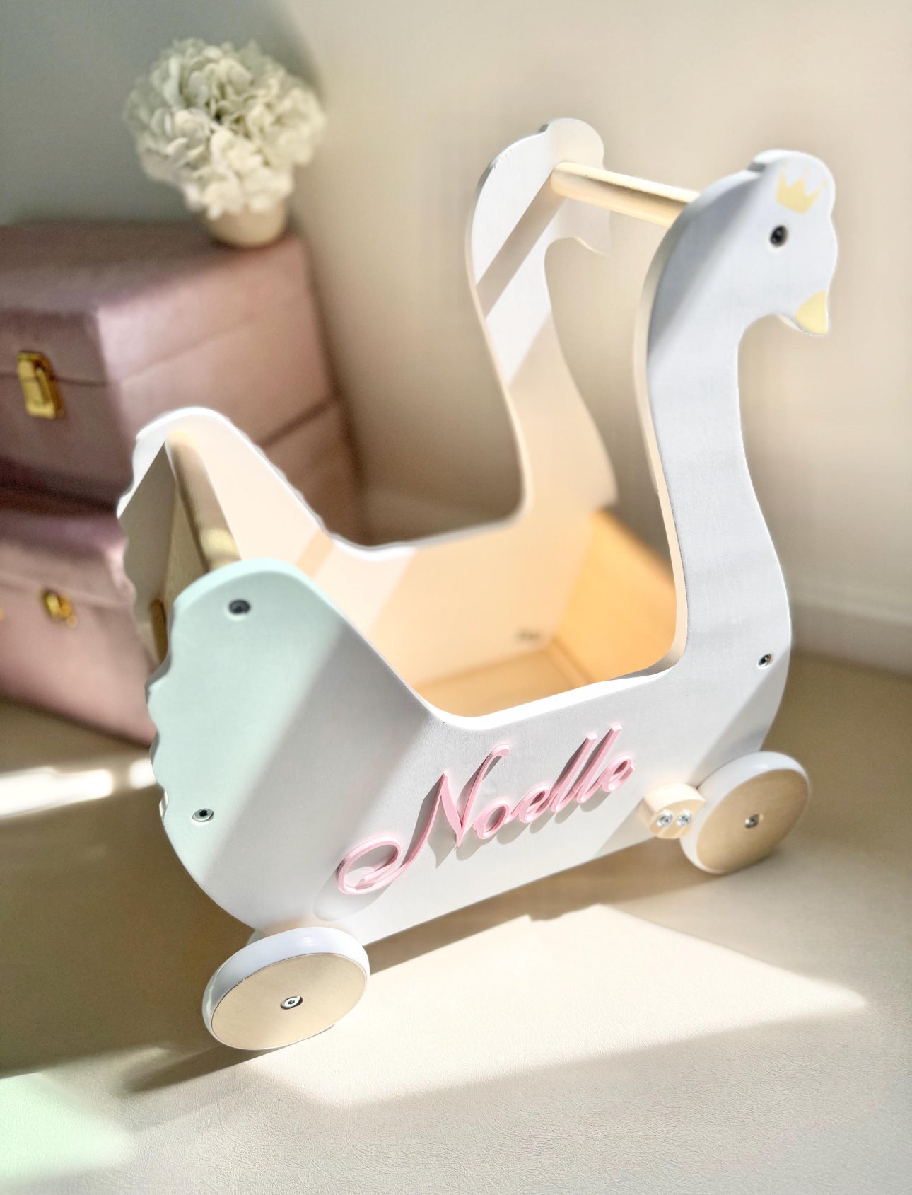 Personalized Doll Stroller Carriage with Name for Toddler Girl First Birthday Present for Niece Nursery Decor Baby Shower Gift for Girl baby doll buggy for toddler girl pink nursery girl gift for granddaughter gift for goddaughter gift for little girl toddler girl gift idea Personalized Baby Keepsake Gift Newborn Baby Christening Gift Baptism Gift Personalized Wooden Baby Keepsake Box Baby Name Gift for Newborn Baby Gift for dress up for little girl clothes storage Gift for toddler 2nd birthday