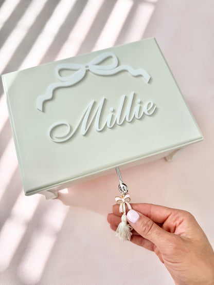 Musical Jewelry Box for Girl Keepsake for Toddler First Birthday Gift for Niece Baby Shower Newborn Girl Gift with Name for Granddaughter memory box for girl baptism gift for goddaughter from godmother gift for daughter Christmas gift for little girl This personalized musical ballerina jewelry organizer keepsake box for little girls is the best baby shower gift idea for young girl Christmas gift idea for niece birthday gift idea for daughter Easter girl Tween gift idea for first birthday toddler gift idea 