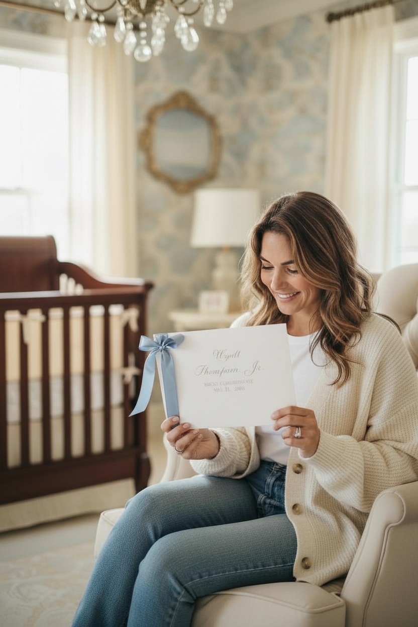 Custom Birth Certificate Holder for Newborn Baby