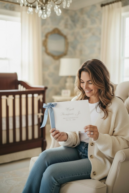 Custom Birth Certificate Holder for Newborn Baby