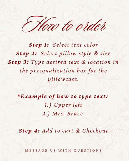 Personalized Pillowcase Embroidered Name