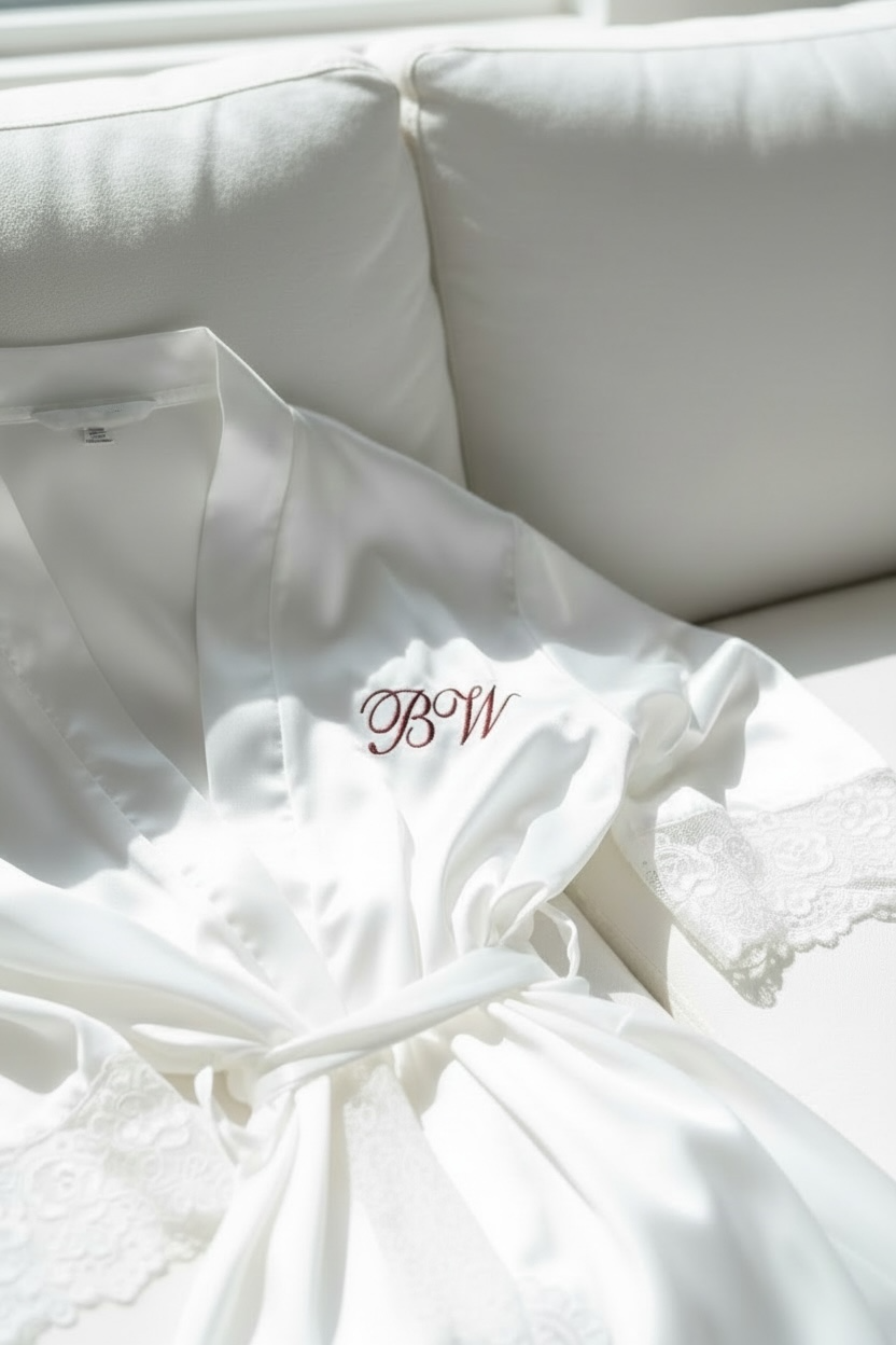 Bride to Be Embroider White Robe