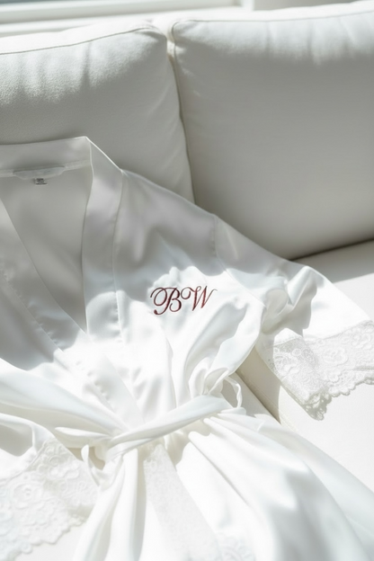 Bride to Be Embroider White Robe