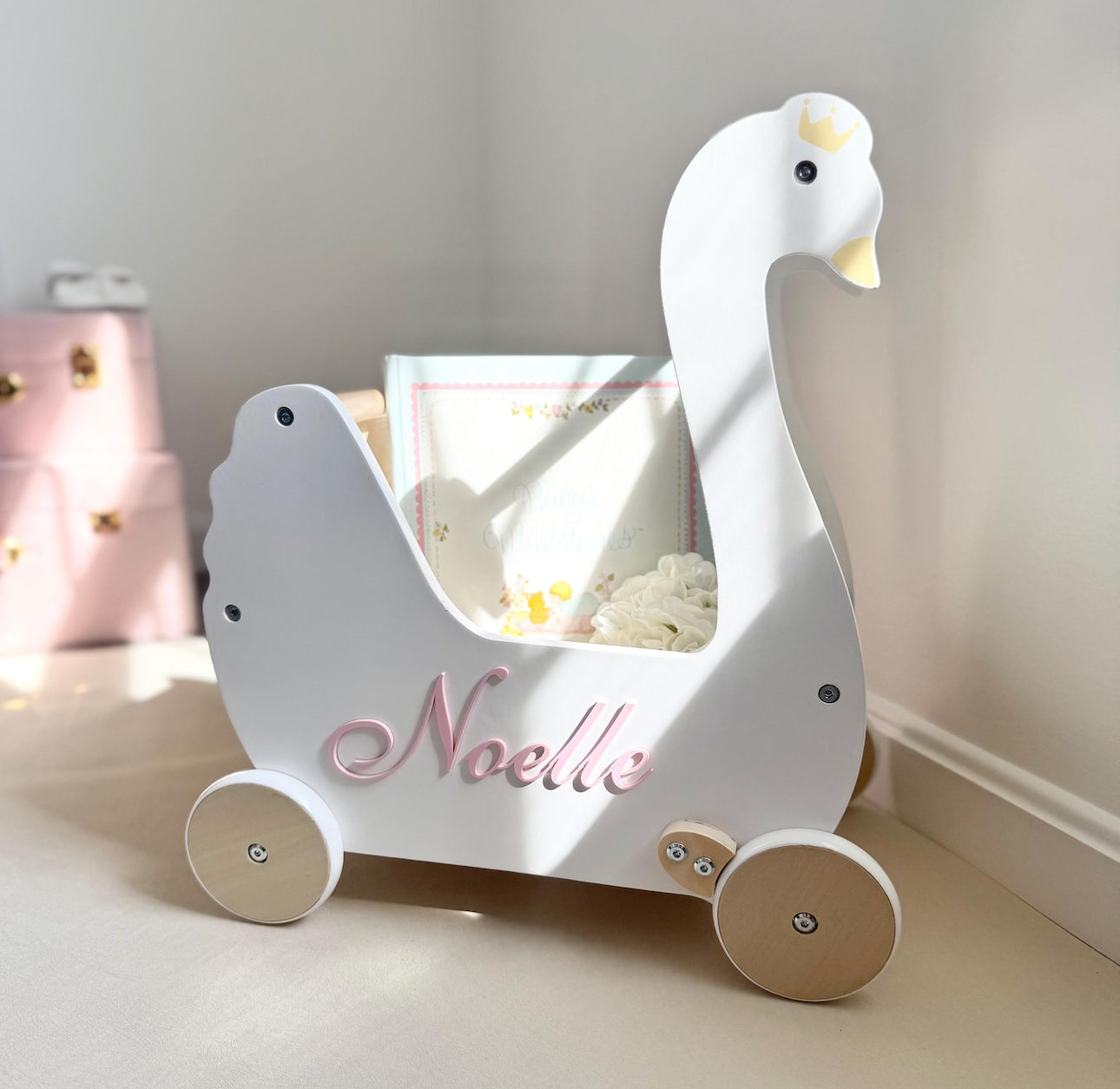 Personalized Doll Stroller Carriage with Name for Toddler Girl First Birthday Present for Niece Nursery Decor Baby Shower Gift for Girl baby doll buggy for toddler girl pink nursery girl gift for granddaughter gift for goddaughter gift for little girl toddler girl gift idea Personalized Baby Keepsake Gift Newborn Baby Christening Gift Baptism Gift Personalized Wooden Baby Keepsake Box Baby Name Gift for Newborn Baby Gift for dress up for little girl clothes storage Gift for toddler 2nd birthday