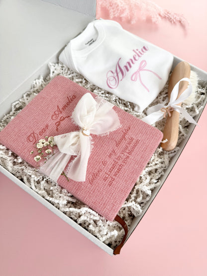 Baby Gift Personalized Baby Shower Girl Gift Box for Newborn Girl Mom Gift Letters to My Daughter Journal Gift for New Parent Pregnancy Gift mom to be gift set  pregnant new mom gift basket for congratulations new baby girl gift box for pregnant gift