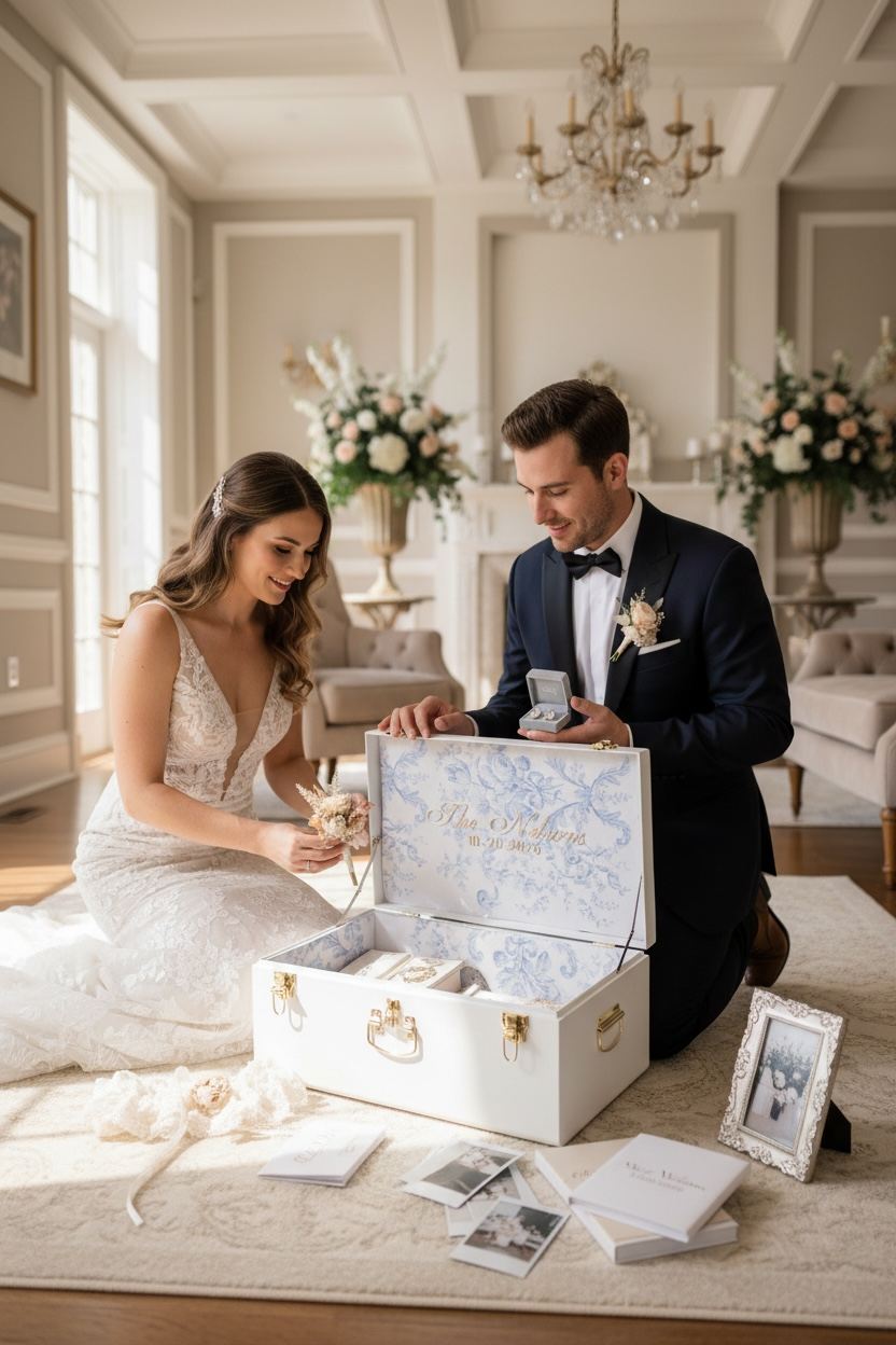 Bride Personalized Keepsake Trunk with Name Wedding Gift