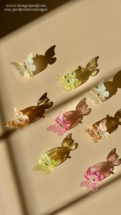 Acetate Butterfly Hair Claw Clips