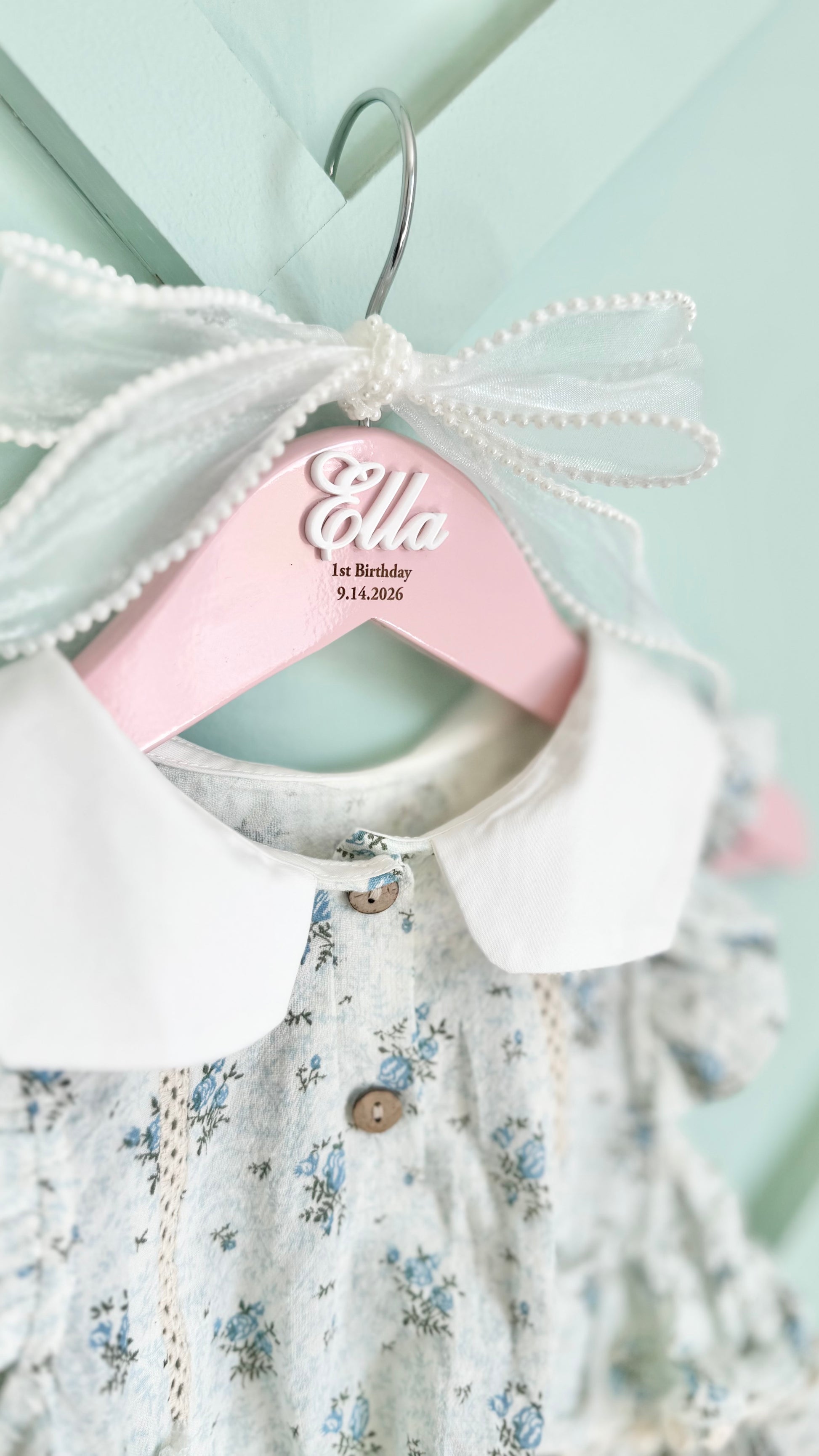 Personalized 1st birthday dress hanger for toddler girl first birthday outfit keepsake hanger for baby girl photoshoot prop newborn first outfit hanger custom engraved wooden hanger baby shower gift for niece or granddaughter special keepsake for daughter birthday party dress hanger milestone outfit display timeless memory gift for parents or grandparents heirloom hanger for smash cake photoshoot outfit or special occasion first birthday celebration baby girl first outfit hanger with name custom