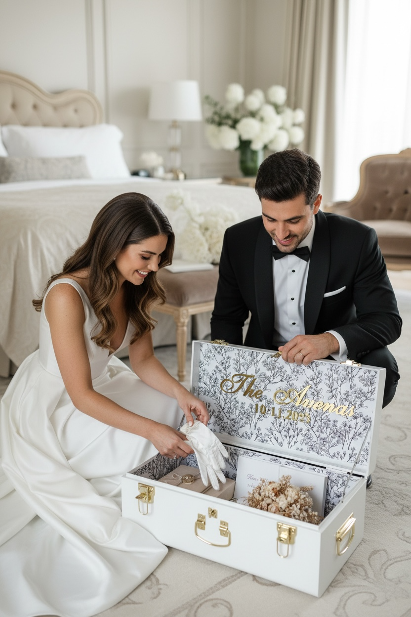Bride Personalized Keepsake Trunk with Name Wedding Gift