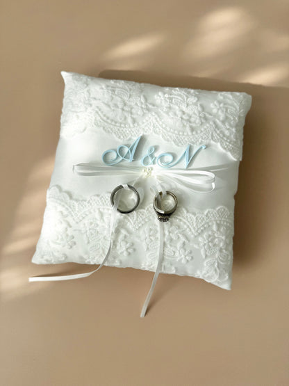 Custom personalized ring bearer pillow wedding band holder lace pearl ring cushion elegant wedding keepsake pillow for ring bearer to carry down the aisle unique wedding ceremony accessory custom wedding ring holder pillow personalized bride groom gift romantic lace ring pillow elegant pearl wedding ring cushion luxury white wedding decor personalized ceremony ring bearer accessory timeless wedding ring holder keepsake pillow for bride and groom wedding day memory gift Ring bearer pillow custom