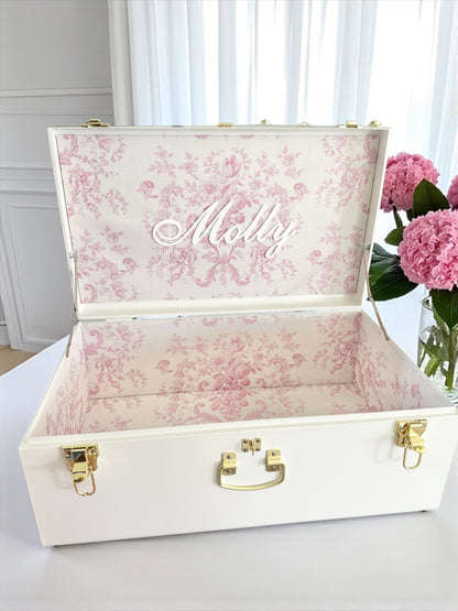 toddler first birthday gift with her name Keepsake Trunk with Name Baby Girl Memory Box Chest for Toddler Girl Pink Nursery Decor for Girl Baby Shower Gift for Baby Clothes Storage Personalized Wooden Baby Keepsake Box Baby Name Gift for Newborn Baby Gift for First Time Parents Heirloom Baby Gift for granddaughter Keepsake Personalized   Baby Keepsake Box Gift Box for New Born Baby Gift for First Born Daughter Gift for New Parents Gift for Baby Shower keepsake trunk pink with bows memory box