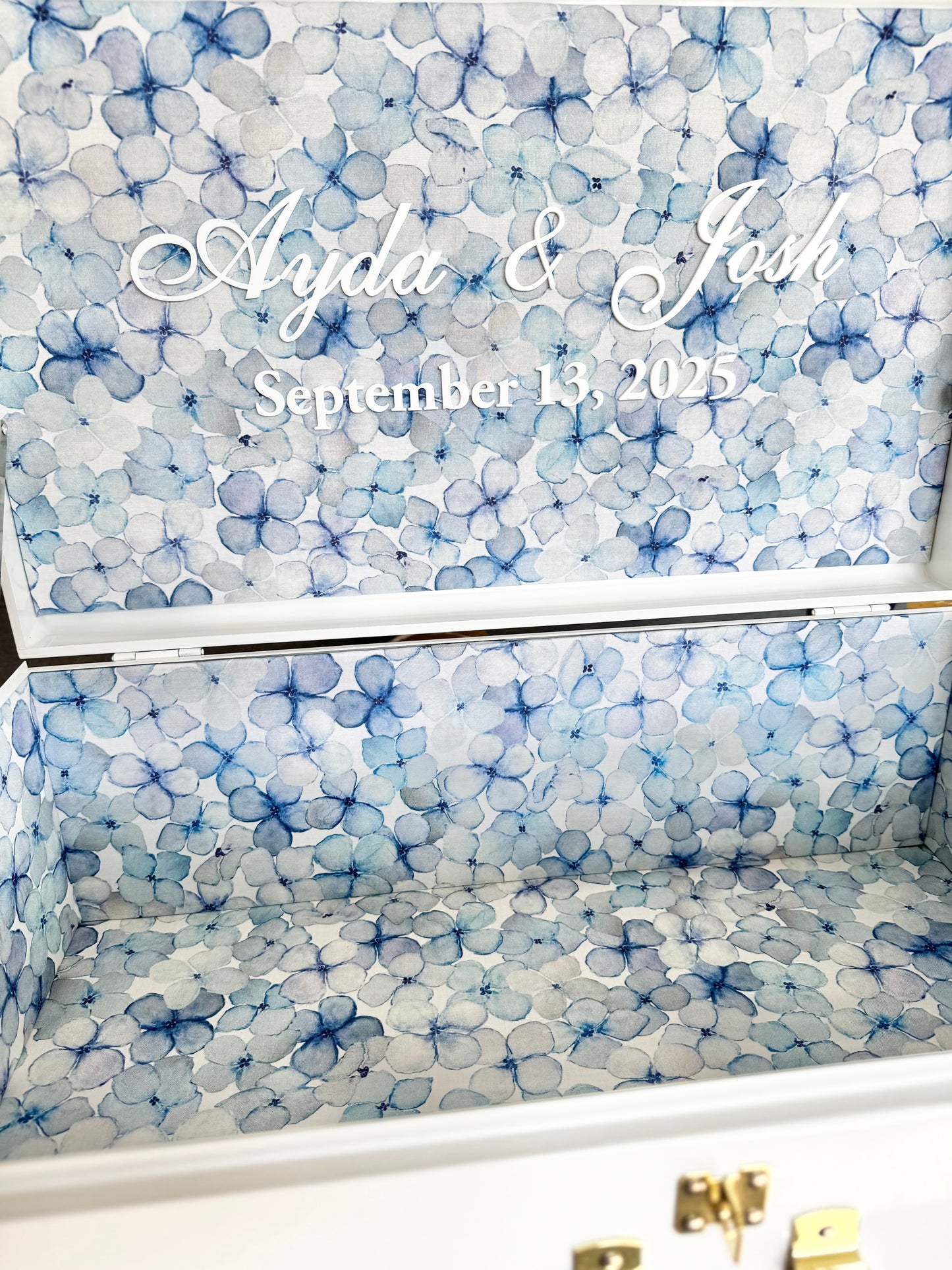 Bride keepsake trunk personalized with last name for bride to be wedding day gift something blue gift for daughter heirloom wedding memory box custom bridal gift box for wedding keepsakes unique wedding gift for bride from mom large keepsake box for wedding day mementos elegant personalized bride gift box with lid something blue bridal shower gift idea bride memory box with name custom heirloom trunk for wedding day storage beautiful keepsake box for bride to preserve wedding treasures for bride