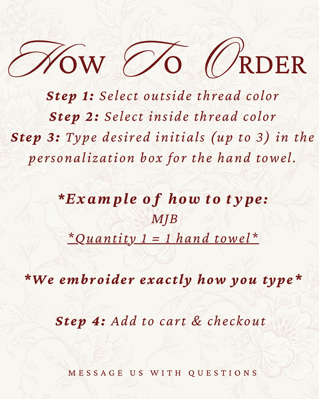 Monogram Cotton Hand Towel