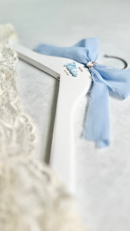 Personalized Hanger for Bridal Party Wedding Dress Hanger with Name for Bridesmaid Dress Hanger for Maid of Honor Gift for Wedding Party bride to be gift something blue gift for bride on wedding day gift for matron of honor wedding dress hanger with name for photography with wedding dress she said yes to the dress gift for wedding dress shopping day gift for mother of the bride gift for mother of the groom white wedding dress hanger with engraved wedding date and name for bridal party gift