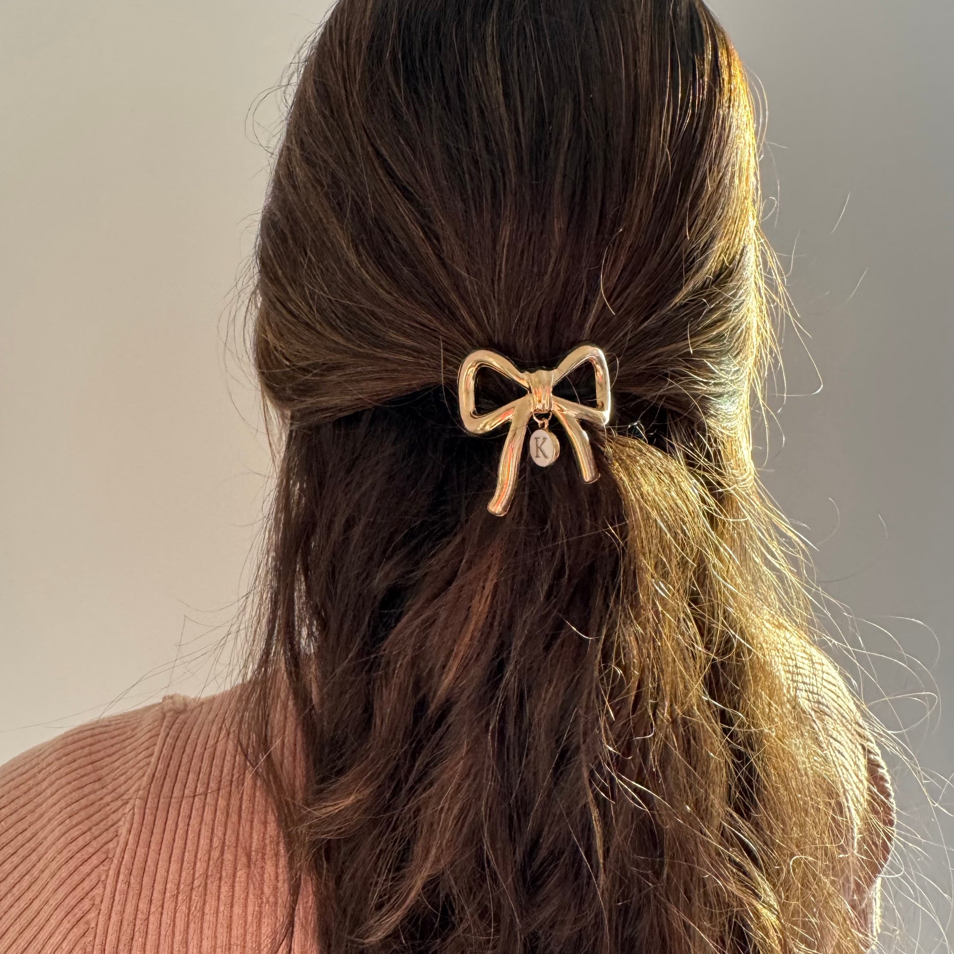 Bow Hair Accessory for Teen Girl Trendy Bow Hair Ponytail Holder for Girl Hair Tie Cuff for Cute Easter Basket Filler Item Young Girl teen birthday gift box filler best friend matching hair luxury hair bow with initial trendy bow hair ponytail cuff