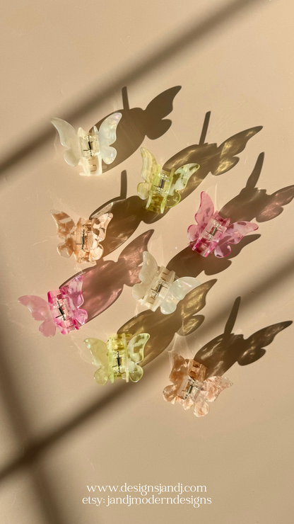 Acetate Butterfly Hair Claw Clips