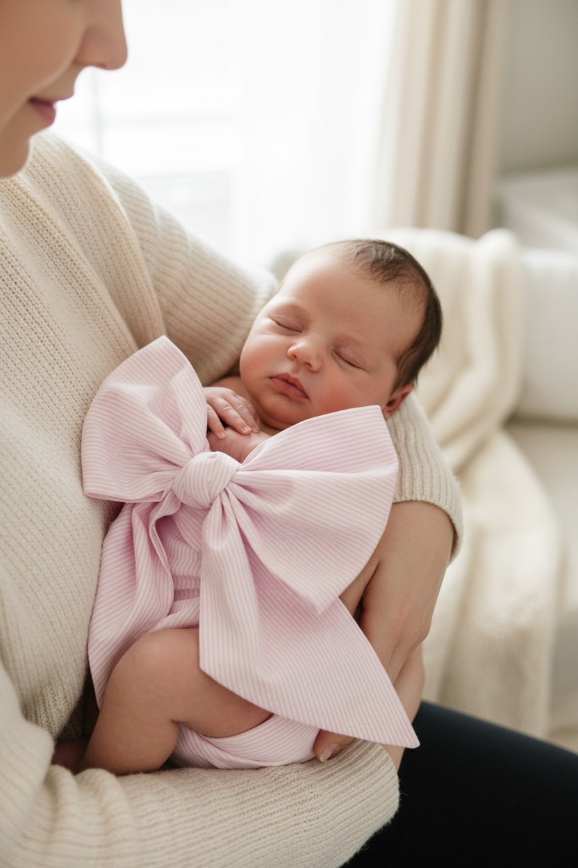 Custom Monogram Baby Bow Sash