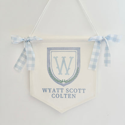 custom newborn welcome banner for hospital door baby name sign for bassinet hanger personalized birth stats card with bows baby shower decoration for boy or girl nursery wall decor floral princess crest baby photo prop for first birthday keepsake baby announcement sign fabric bow baby name banner crib decoration baby arrival sign custom baby gift idea unique baby hospital door hanger for newborn boy custom nursery decor baby birth announcement banner Custom Baby Banner with newborn name sign