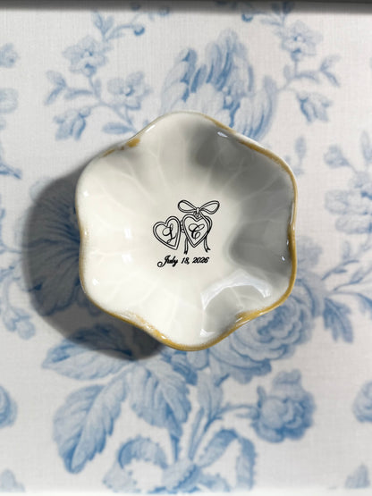 Bride ring dish personalized jewelry holder for engagement gift wedding day keepsake gift to bride from mom best friend engagement party gift bridal shower present engraved ring dish for bride to be elegant jewelry holder for wedding morning bride accessory tray custom name ring dish wedding keepsake jewelry storage gift engagement ring holder newly engaged woman unique wedding gift idea bride proposal gift from maid of honor timeless engagement ring tray for bride to be wedding box ring dish