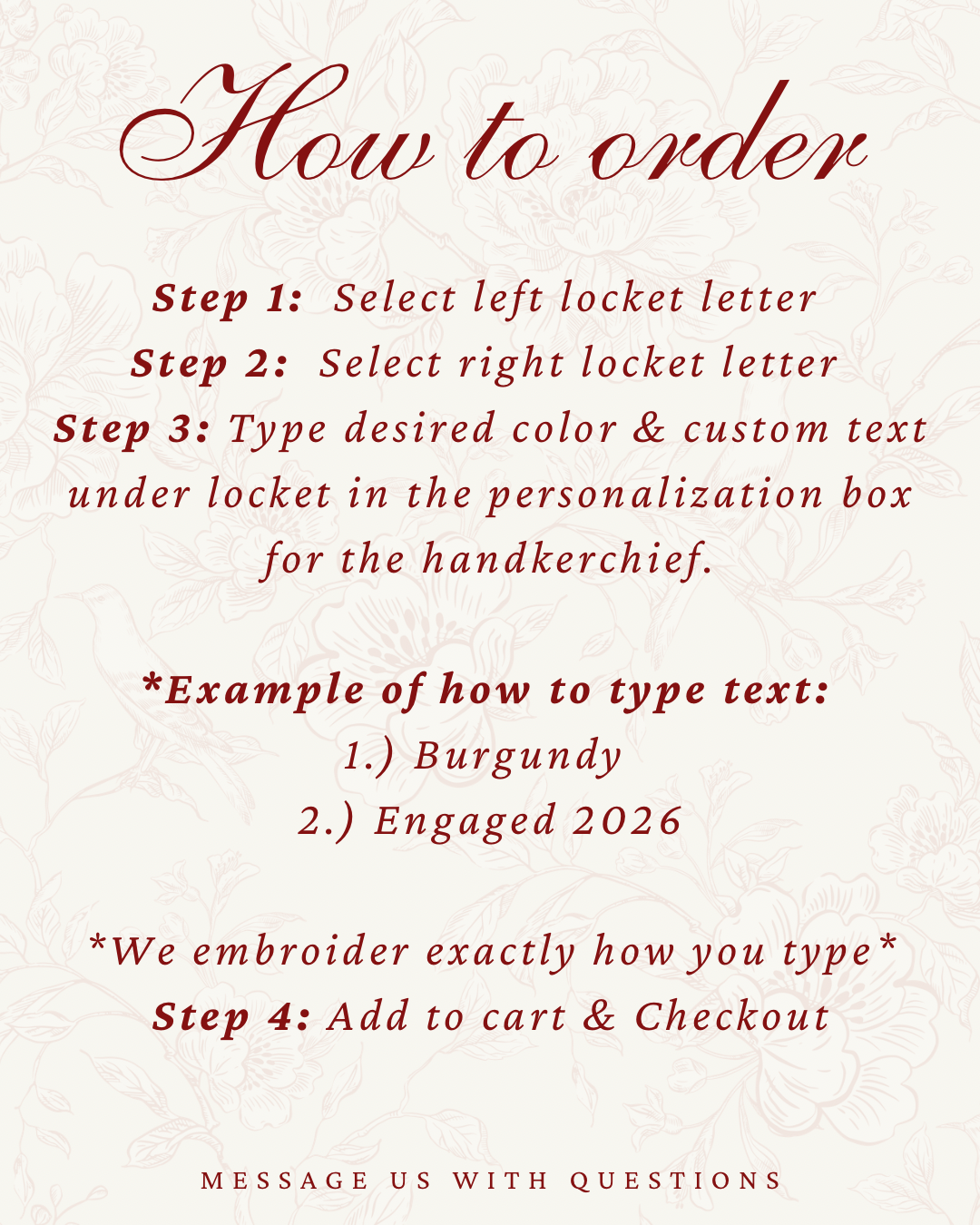 Personalized Handkerchief Embroidered