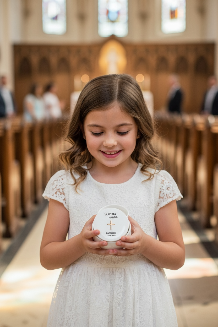 Custom Engraved Rosary Box with First Rosary