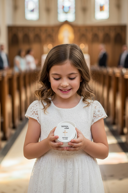 Custom Engraved Rosary Box with First Rosary