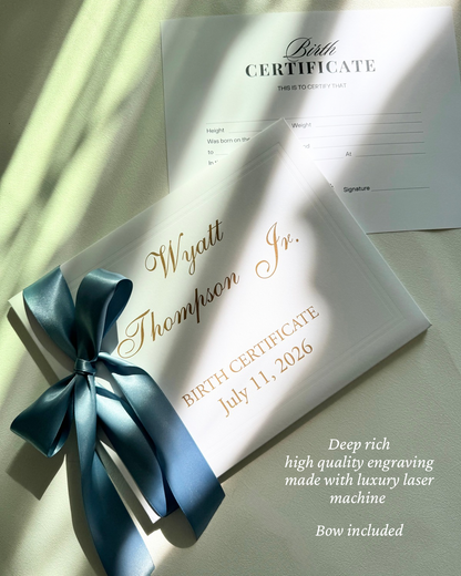 Custom birth certificate holder for newborn baby boy gift keepsake folder to store and protect important birth documents personalized baby shower gift for boy mom unique newborn keepsake book safe folder for birth paper baby boy memory book for new mom gift personalized christening gift for boy protective document holder for nursery decor baby keepsake for first birthday newborn gift for mom special baby record storage folder for boy keepsake for first birthday newborn gift for mom unique gift