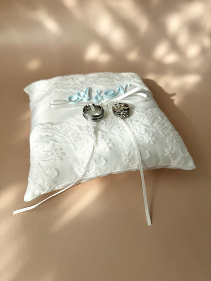 Custom personalized ring bearer pillow wedding band holder lace pearl ring cushion elegant wedding keepsake pillow for ring bearer to carry down the aisle unique wedding ceremony accessory custom wedding ring holder pillow personalized bride groom gift romantic lace ring pillow elegant pearl wedding ring cushion luxury white wedding decor personalized ceremony ring bearer accessory timeless wedding ring holder keepsake pillow for bride and groom wedding day memory gift Ring bearer pillow custom