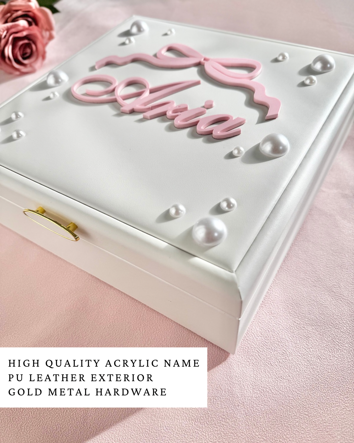 personalized white jewelry box for teen girl sweet 16 jewelry box with name engraving custom jewelry organizer for teenage daughter personalized jewelry case for granddaughter birthday teen girl Christmas gift jewelry storage box customized with name jewelry box for sweet sixteen keepsake luxury jewelry organizer for teen girl birthday gift personalized jewelry case for daughter teen girl travel jewelry box with compartments personalized jewelry organizer niece present Christmas daughter gift