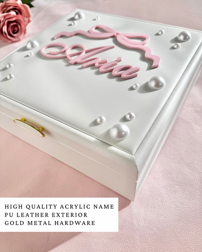 personalized white jewelry box for teen girl sweet 16 jewelry box with name engraving custom jewelry organizer for teenage daughter personalized jewelry case for granddaughter birthday teen girl Christmas gift jewelry storage box customized with name jewelry box for sweet sixteen keepsake luxury jewelry organizer for teen girl birthday gift personalized jewelry case for daughter teen girl travel jewelry box with compartments personalized jewelry organizer niece present Christmas daughter gift