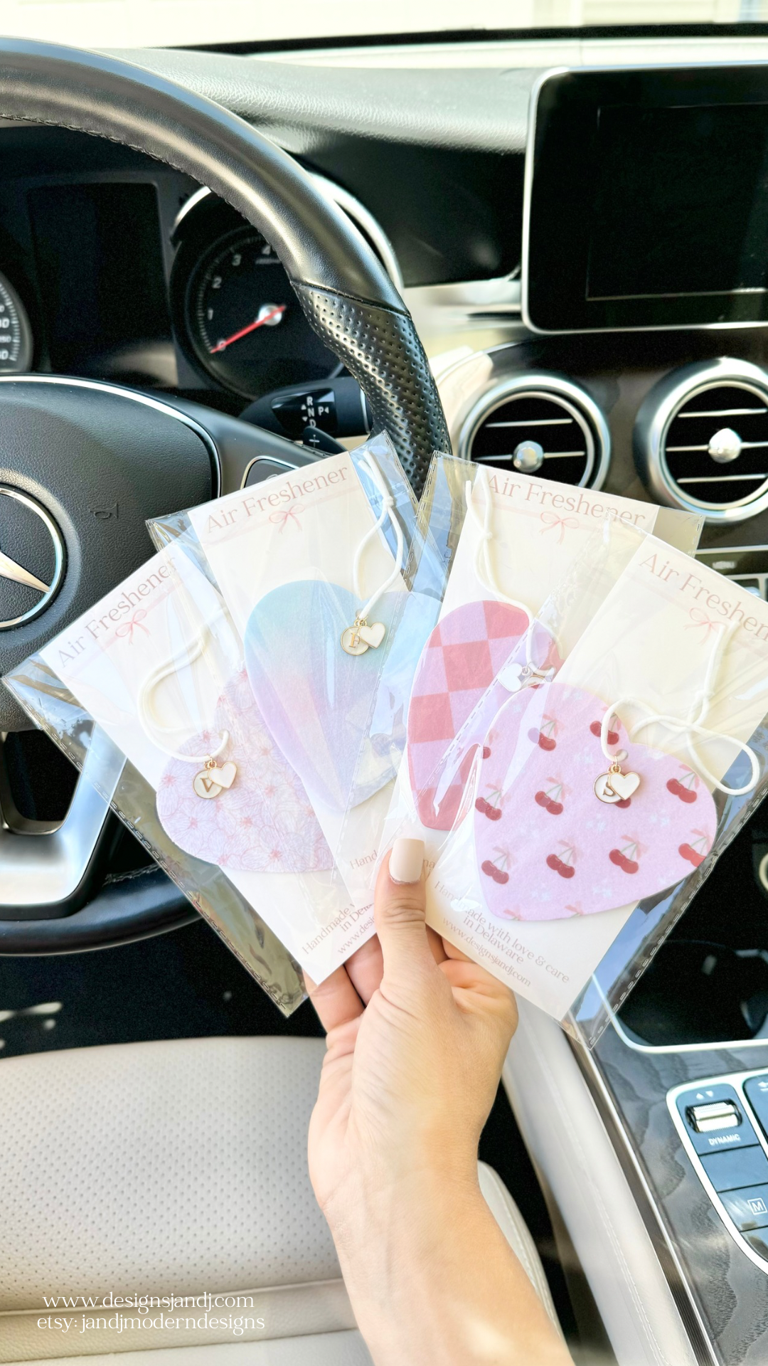 Custom Car Air Freshener Heart Shaped