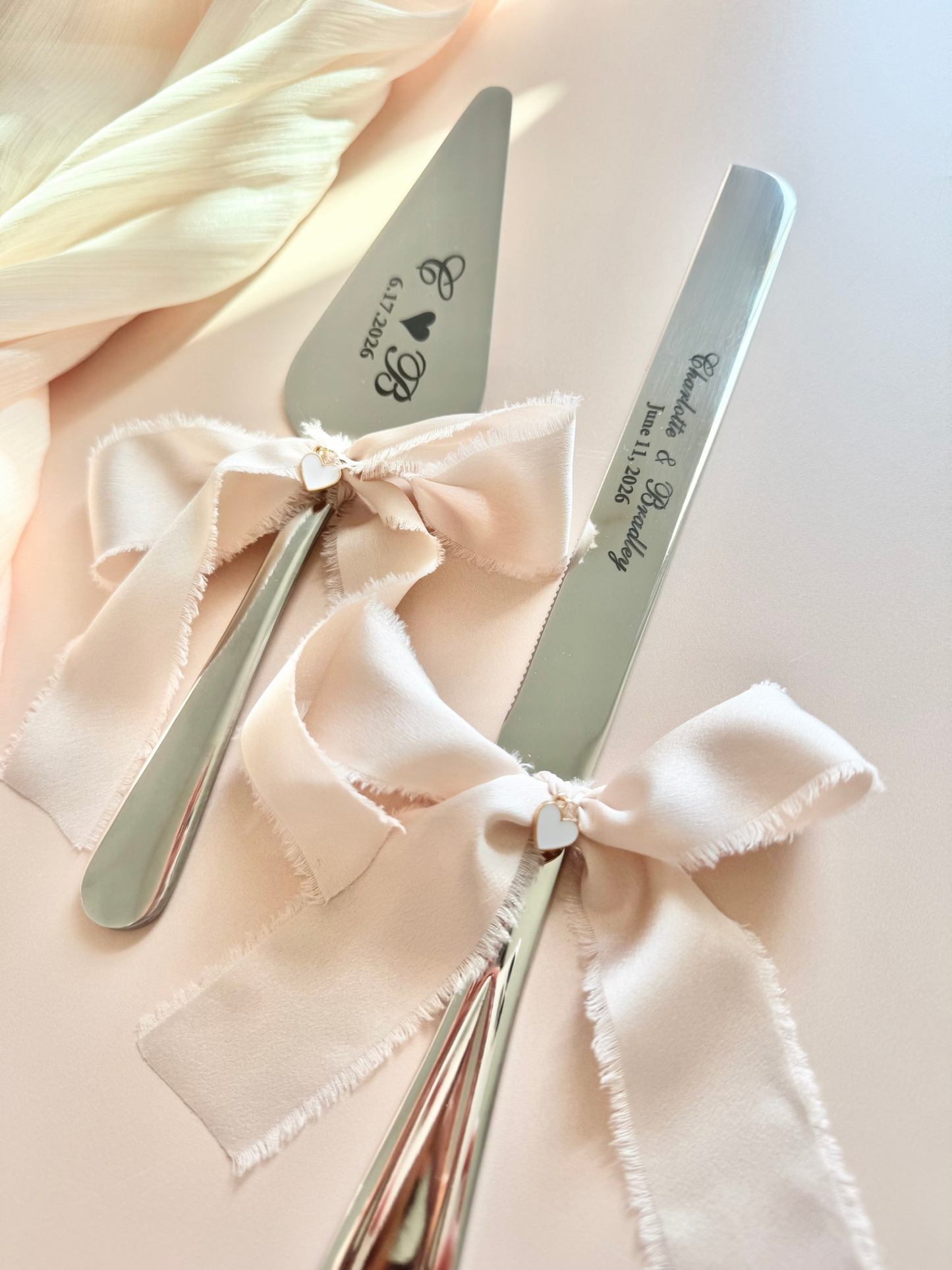 Wedding Cake Cutting Set for Bride Gift for Bridal Shower Keepsake Gift for Luxury Wedding Present to Engaged Couple Gifts with Last Name two-piece wedding cake cutter gold engraved wedding cake knife set engraved custom wedding cake cutting set silver knife set for wedding cake personalized keepsake wedding gift idea for new couple engaged gift for bride to be bridal shower gift idea something blue cornflower blue shade wedding gift for new bride wedding keepsake cutting utensil for cake photo