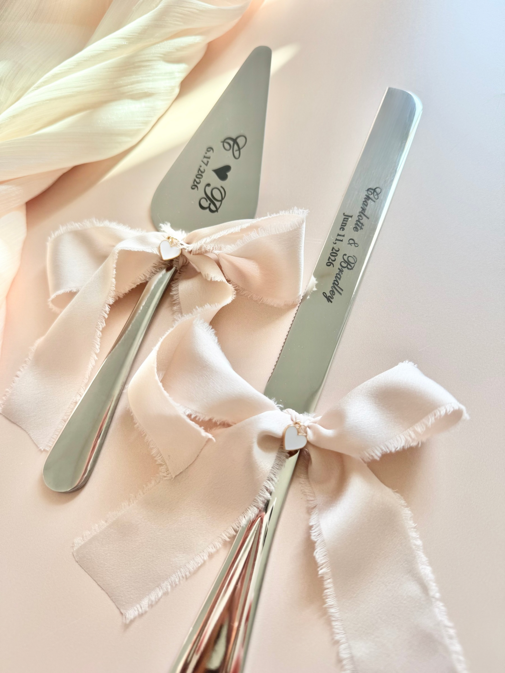 Wedding Cake Cutting Set for Bride Gift for Bridal Shower Keepsake Gift for Luxury Wedding Present to Engaged Couple Gifts with Last Name two-piece wedding cake cutter gold engraved wedding cake knife set engraved custom wedding cake cutting set silver knife set for wedding cake personalized keepsake wedding gift idea for new couple engaged gift for bride to be bridal shower gift idea something blue cornflower blue shade wedding gift for new bride wedding keepsake cutting utensil for cake photo