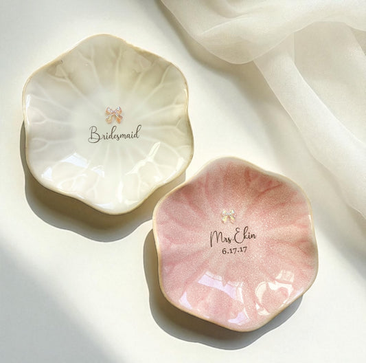 Personalized Engraved Jewelry Dish Scallop Trinket Dish