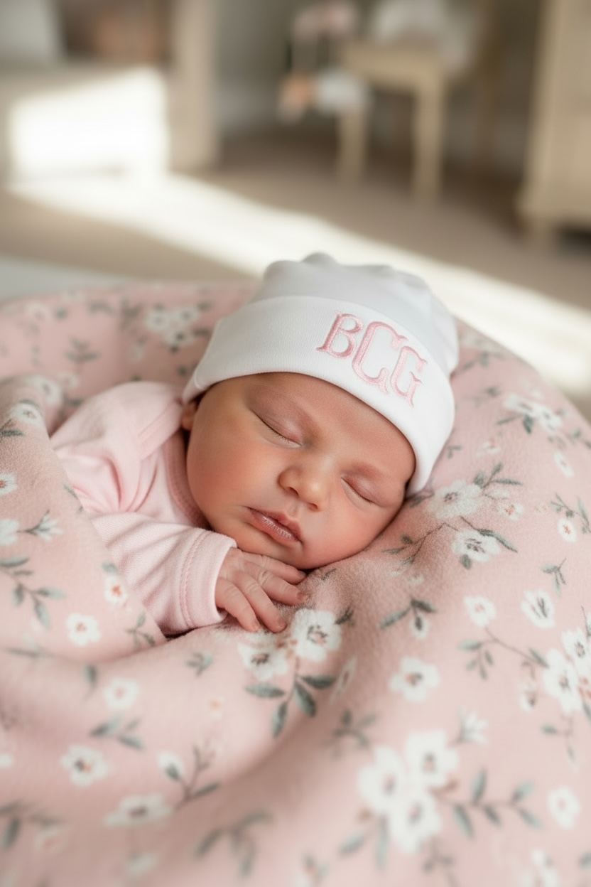 Monogram Baby Hat Embroidered