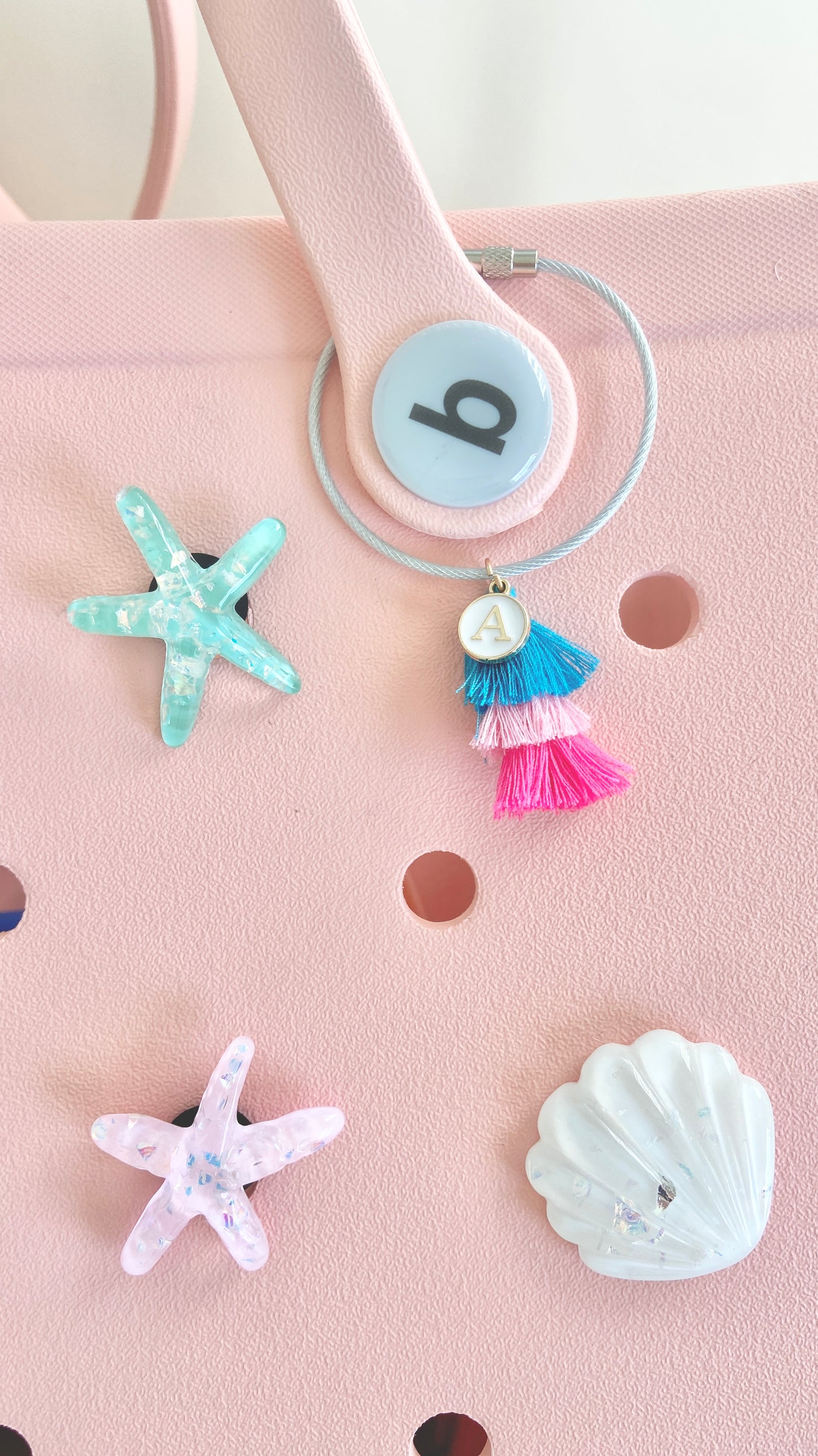 Initial Tassel Bogg Bag Charm